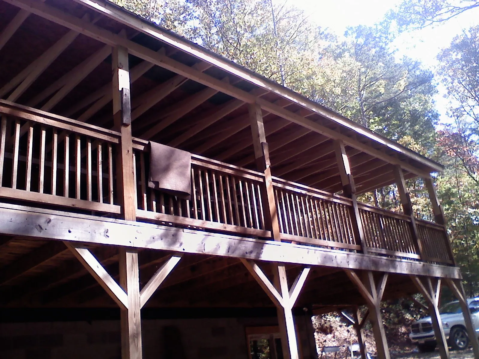 Timber framing under a new elevated porch and deck — Roof Leak Repair in Carsonville by Roofing Brothers
